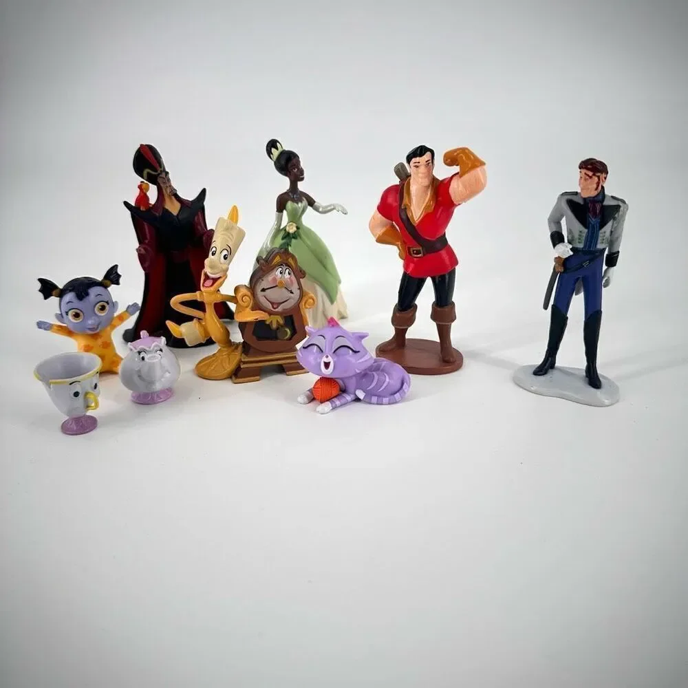 Lot of 10 Disney Beauty and the Beast Toys Cake Topper Action Figures Multicolor